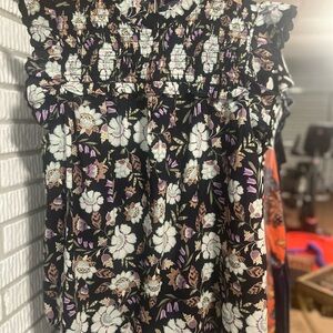 Lane Bryant Black Floral Blouse